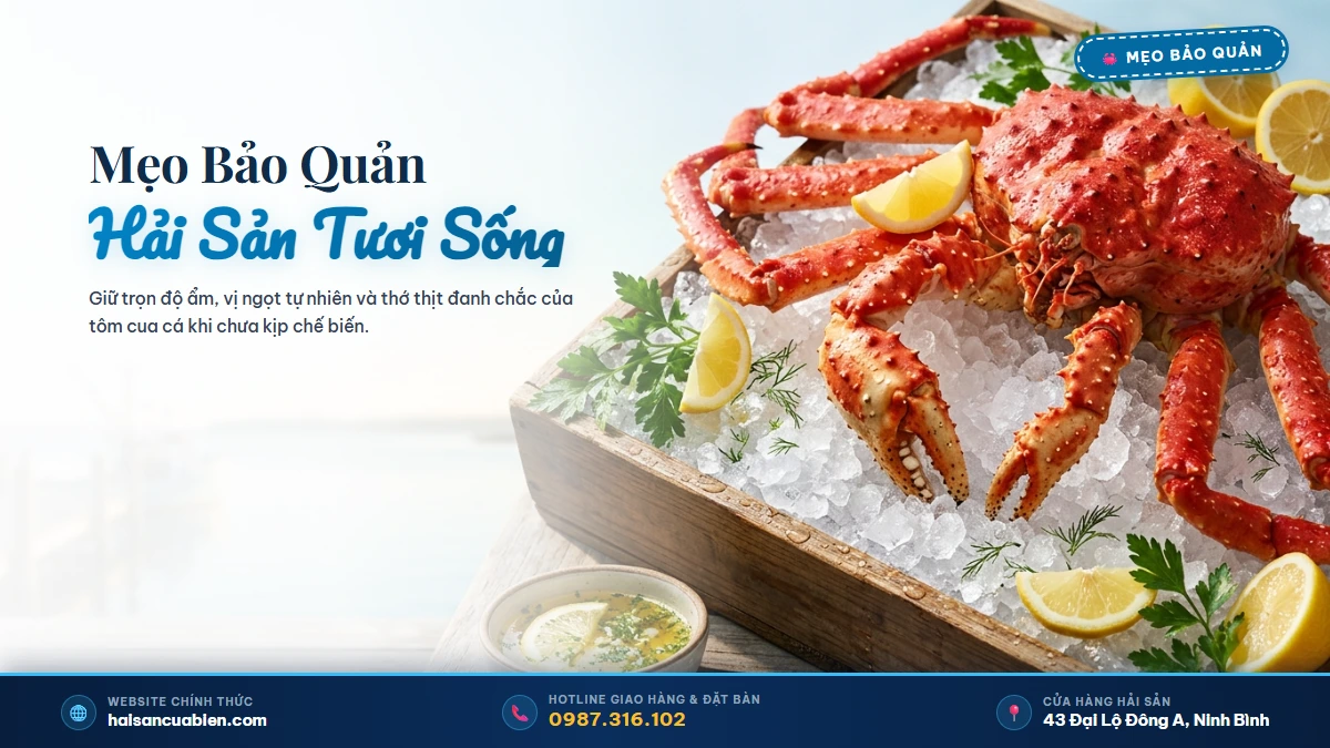 Bảo quản hải sản tươi sống Hải Sản Cửa Biển