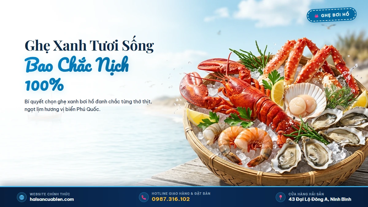 Ghẹ xanh tươi sống Hải Sản Cửa Biển