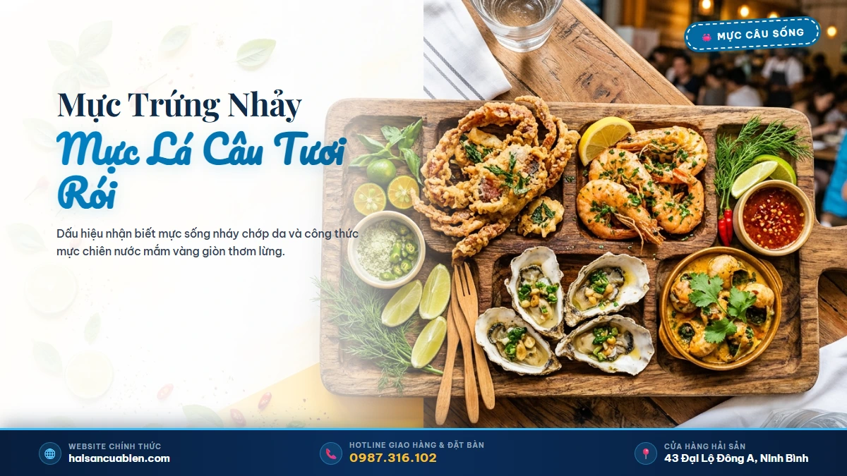 Mực trứng nhảy tươi rói Hải Sản Cửa Biển