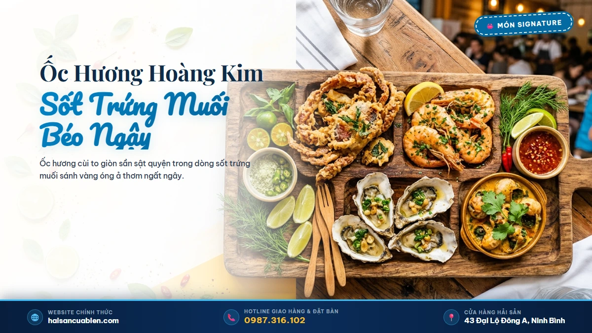 Ốc hương sốt trứng muối Hải Sản Cửa Biển