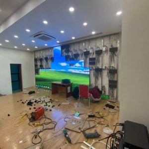 Bước 2: Lắp đặt các thiết bị nguồn, card, set up cấu hình. Công trình tại số 160 Mai Dịch, Cầu Giấy (Trường cao đẳng cơ điện) 