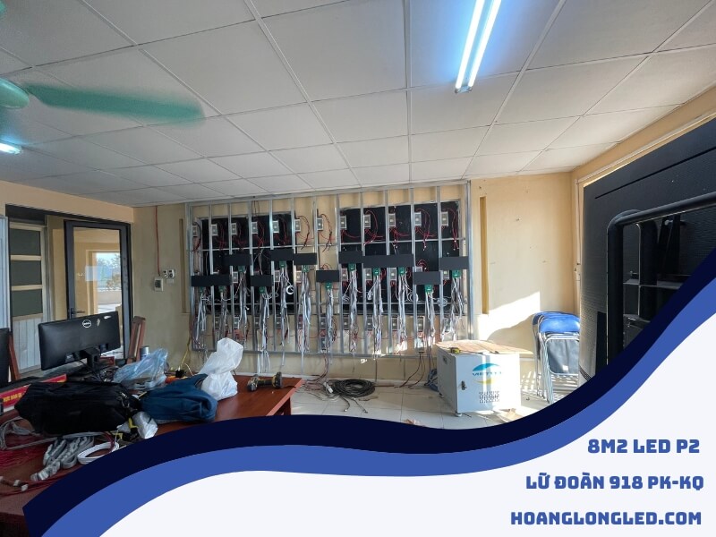 Hoàng Long LED thiết kế, thi công lắp đặt 8m2 P2 trong nhà tại Lữ Đoàn 918 PK-KQ