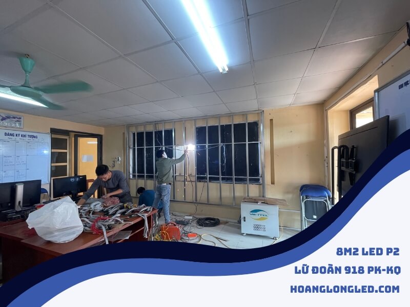 Hoàng Long LED thiết kế, thi công lắp đặt 8m2 P2 trong nhà tại Lữ Đoàn 918 PK-KQ Hoàng Long LED thiết kế, thi công lắp đặt 8m2 P2 trong nhà tại Lữ Đoàn 918 PK-KQ