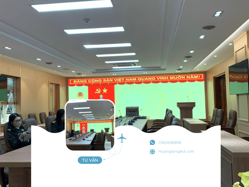 HOANGLONGLED - LED Hoàng Long thiết kế, thi công và lắp đặt Màn hình led P1.86 Tổng cục hậu cần, 80 Trần Quốc Hoàn