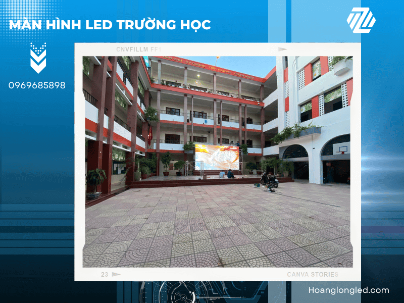 Chất lượng hình ảnh sắc nét, màu sắc sống động cùng màn hình LED trường học.