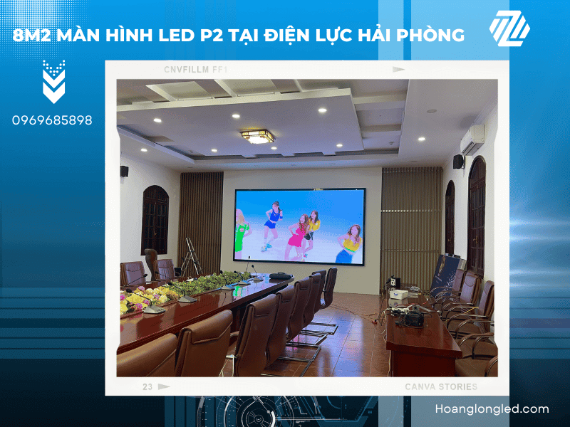 Hoàng Long LED thiết kế, thi công và lắp đặt 8m2 màn hình LED P2 tại điện lực Hải Phòng Hoàng Long LED thiết kế, thi công và lắp đặt 8m2 màn hình LED P2 tại điện lực Hải Phòng