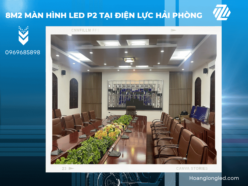 Hoàng Long LED thiết kế, thi công và lắp đặt 8m2 màn hình LED P2 tại điện lực Hải Phòng Hoàng Long LED thiết kế, thi công và lắp đặt 8m2 màn hình LED P2 tại điện lực Hải Phòng