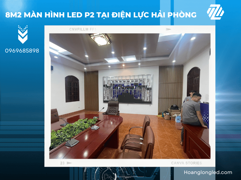 Hoàng Long LED thiết kế, thi công và lắp đặt 8m2 màn hình LED P2 tại điện lực Hải Phòng Hoàng Long LED thiết kế, thi công và lắp đặt 8m2 màn hình LED P2 tại điện lực Hải Phòng