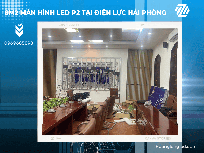 Hoàng Long LED thiết kế, thi công và lắp đặt 8m2 màn hình LED P2 tại điện lực Hải Phòng Hoàng Long LED thiết kế, thi công và lắp đặt 8m2 màn hình LED P2 tại điện lực Hải Phòng
