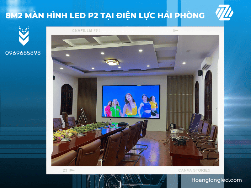 Hoàng Long LED thiết kế, thi công và lắp đặt 8m2 màn hình LED P2 tại điện lực Hải Phòng Hoàng Long LED thiết kế, thi công và lắp đặt 8m2 màn hình LED P2 tại điện lực Hải Phòng