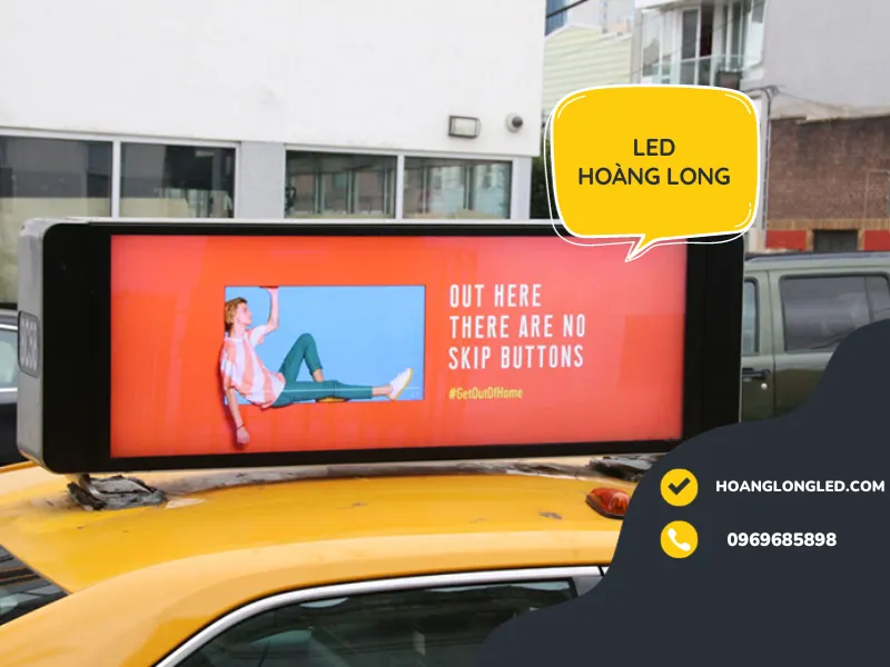 Quảng cáo màn hình LED trên nóc xe Taxi