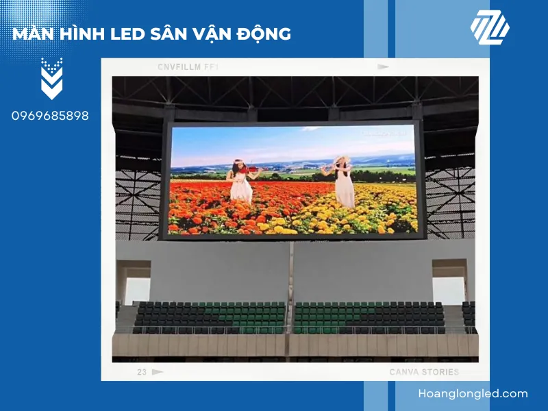 Màn hình LED với độ phân giải cao giúp khán giả không bỏ lỡ bất kỳ chi tiết nào của trận đấu. Màn hình LED với độ phân giải cao giúp khán giả không bỏ lỡ bất kỳ chi tiết nào của trận đấu.