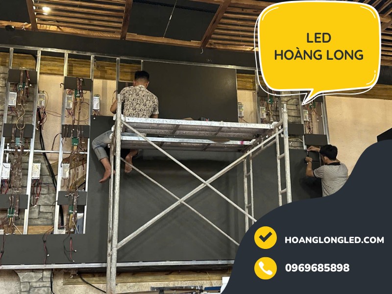 Hoàng Long LED thi công 12m2 màn hình led Q2.5 Qiangli Pro Thiên Đường Bảo Sơn