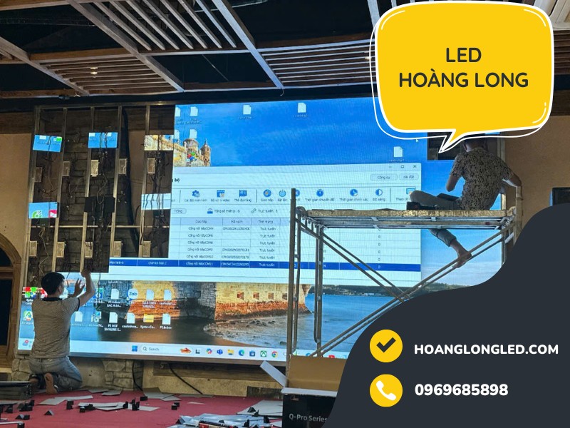 Hoàng Long LED thi công 12m2 màn hình led Q2.5 Qiangli Pro Thiên Đường Bảo Sơn