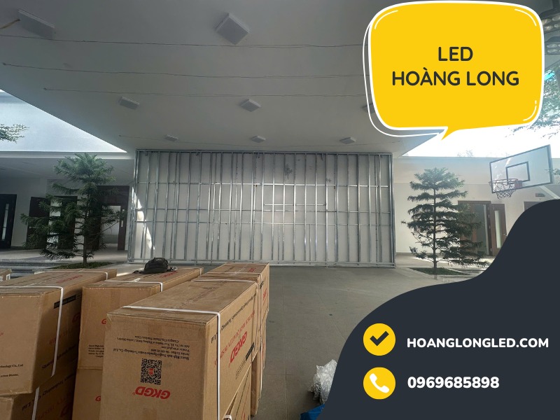 LED Hoàng Long thi công 30m2 P5 ngoài trời trường tại trường tiểu học Time School Khai Sơn, Long Biên, Hà Nội