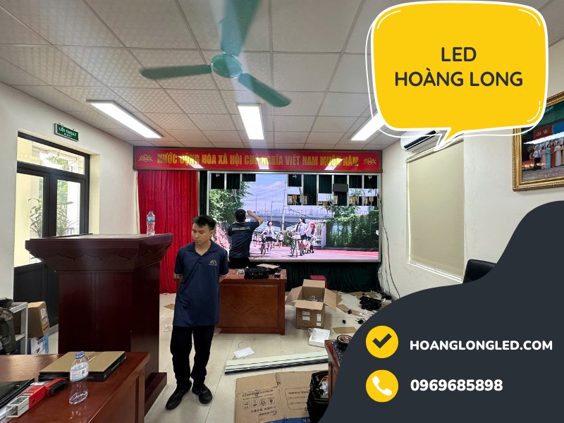 Hoàng Long Led thi công màn hình LED P2 tại Trường Mê Linh Đông Anh Hà Nội