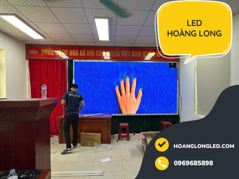 Hoàng Long Led thi công màn hình LED P2 tại Trường Mê Linh Đông Anh Hà Nội