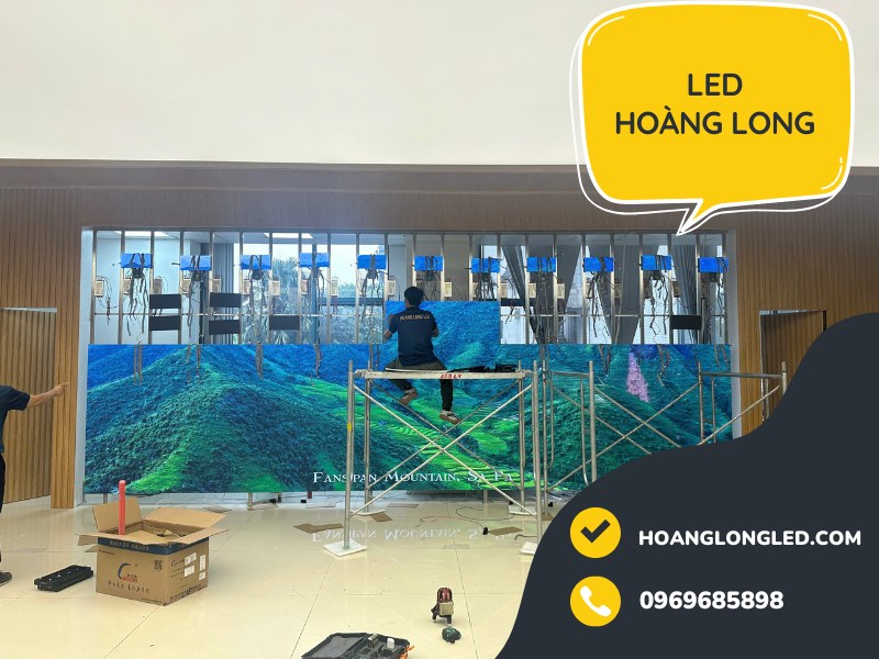 Hoàng Long LED Thi Công 20m² Màn Hình LED P2 Tại Công Ty Máy Động Lực VEAM