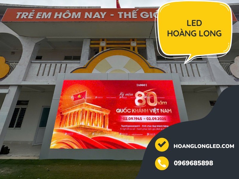 Hoàng Long LED Thi Công 25m² Màn Hình LED Q3 Qiangli Tại Trường THCS Kim Chung, Đông Anh, Hà Nội