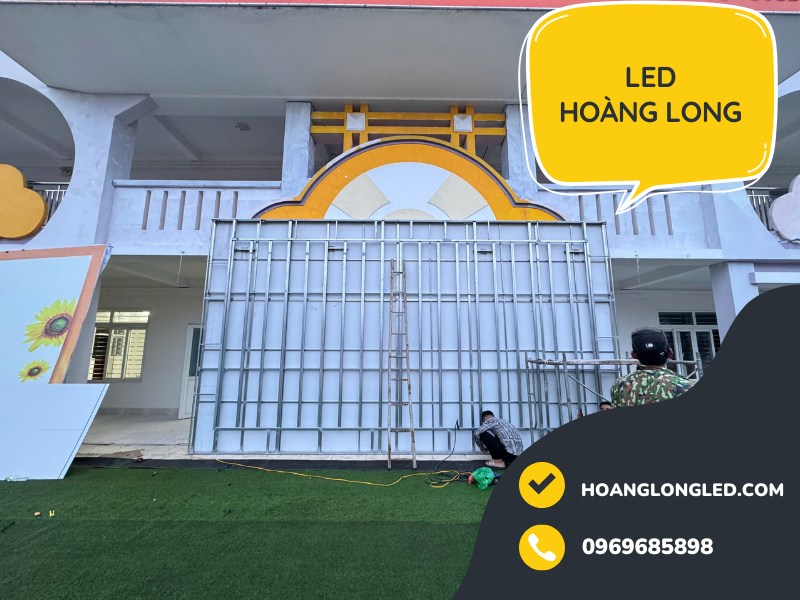 Hoàng Long LED Thi Công 25m² Màn Hình LED Q3 Qiangli Tại Trường THCS Kim Chung, Đông Anh, Hà Nội