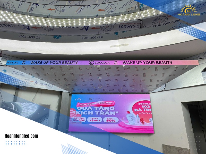 Hoàng Long LED Thi Công 38m² Màn Hình LED P2.5 (P2.5 LED Display) Trong Nhà Và Ngoài Trời Tại Cocolux 134 Cầu Giấy: Giải Pháp Hiển Thị Tiên Tiến Cho Ngành Bán Lẻ Mỹ Phẩm