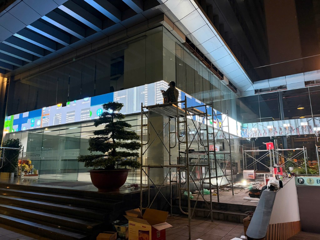 30m2 màn hình led P3 ngoài trời cho Tập Đoàn Viễn Thông Elcom Duy Tân Cầu Giấy