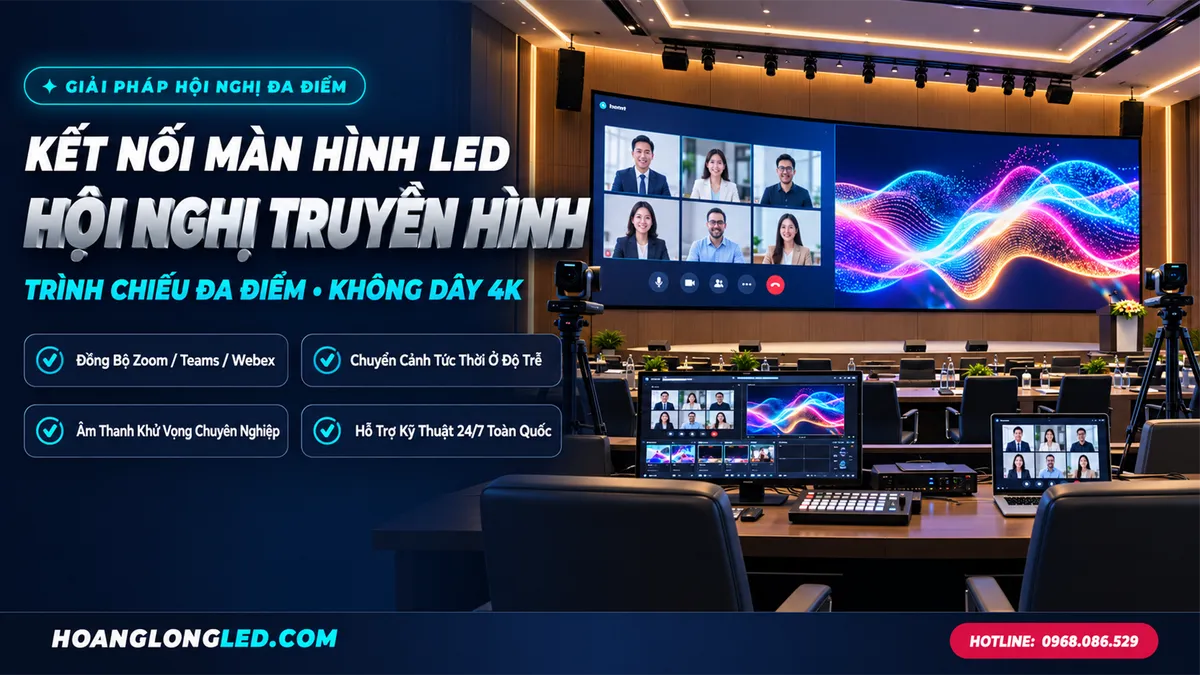 giai phap ket noi man hinh led hoi nghi truyen hinh hoanglongled