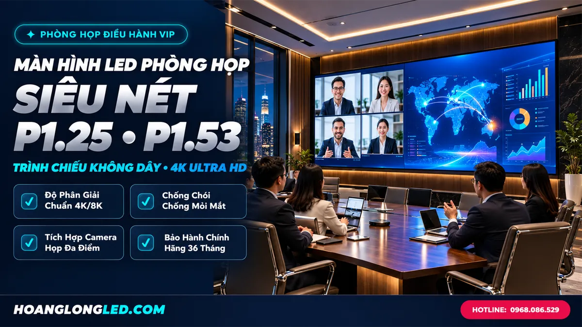 man hinh led phong hop truc tuyen p125 p153 bao gia hoanglongled