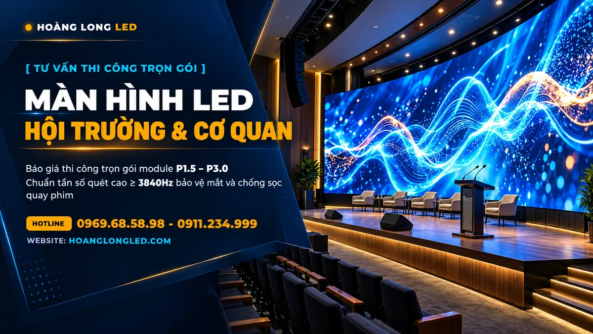 thi cong man hinh led hoi truong truong hoc co quan hoanglongled