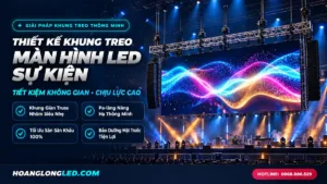 thiet ke khung treo man hinh led trung tam tiec cuoi hoanglongled