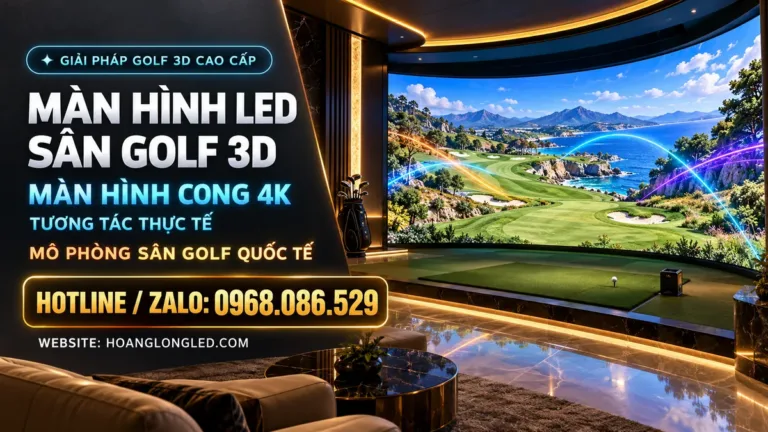 man hinh led san golf 3d trong nha