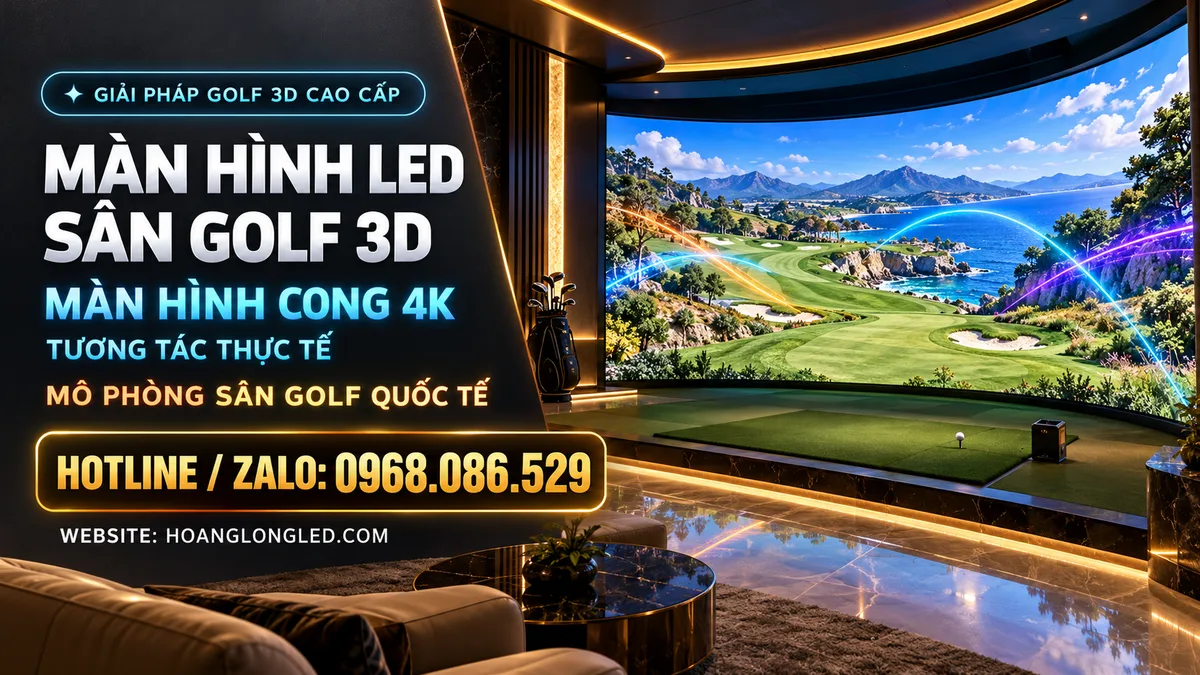 man hinh led san golf 3d trong nha