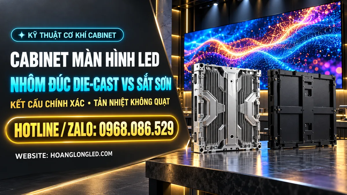 so sanh cabinet man hinh led nhom duc va sat
