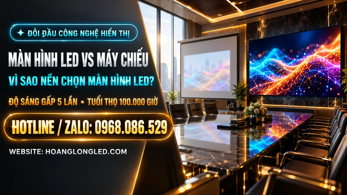 so sanh man hinh led va may chieu hoi truong
