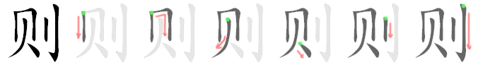 Giải nghĩa, hướng dẫn viết các nét - 则