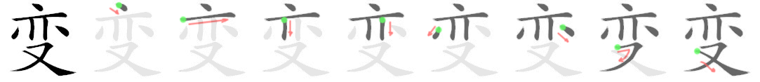 Giải nghĩa, hướng dẫn viết các nét - 变 Giải nghĩa, hướng dẫn viết các nét - 变