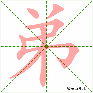 Giải nghĩa, hướng dẫn viết các nét - 弟 Giải nghĩa, hướng dẫn viết các nét - 弟