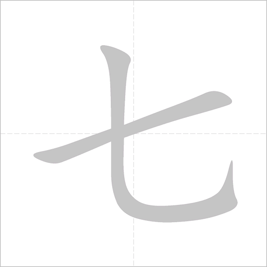 Giải nghĩa, hướng dẫn viết các nét - 七