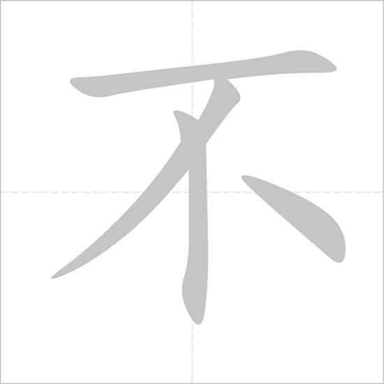 Giải nghĩa, hướng dẫn viết các nét - 不 Giải nghĩa, hướng dẫn viết các nét - 不