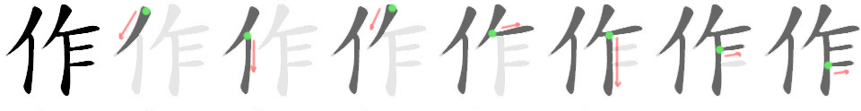 Giải nghĩa, hướng dẫn viết các nét - 作