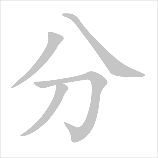 Giải nghĩa, hướng dẫn viết các nét - 分 Giải nghĩa, hướng dẫn viết các nét - 分