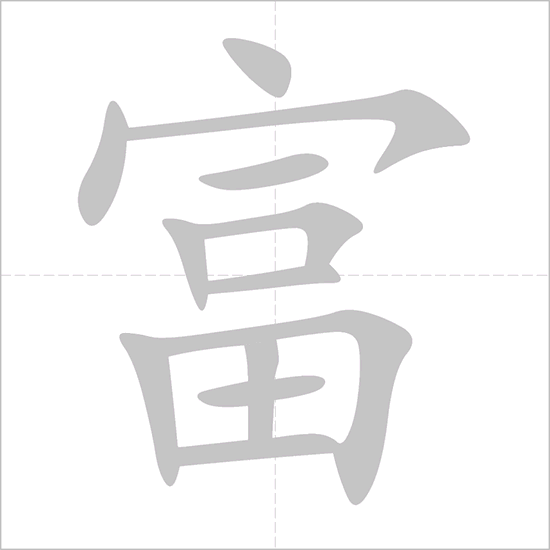 Giải nghĩa, hướng dẫn viết các nét - 富