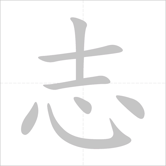 Giải nghĩa, hướng dẫn viết các nét - 志