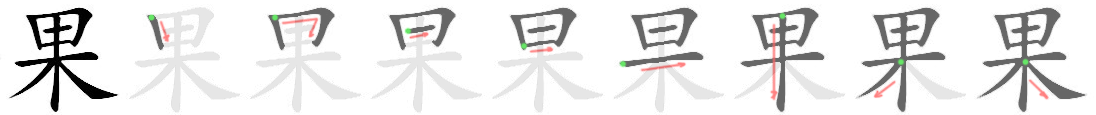 Giải nghĩa, hướng dẫn viết các nét - 果