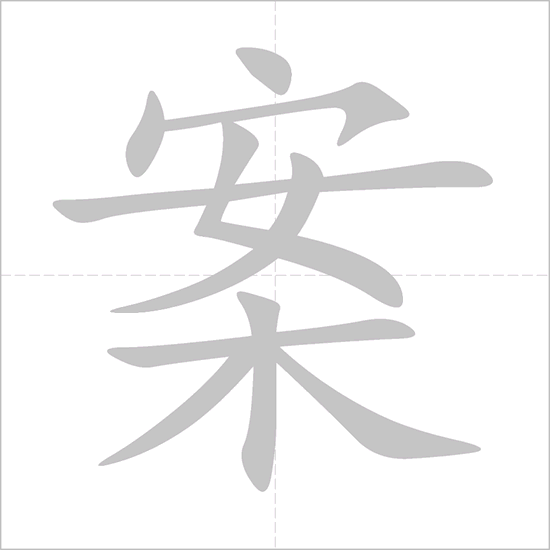 Giải nghĩa, hướng dẫn viết các nét - 案 Giải nghĩa, hướng dẫn viết các nét - 案