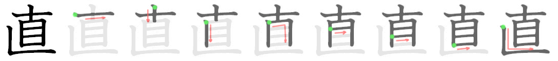 Giải nghĩa, hướng dẫn viết các nét - 直