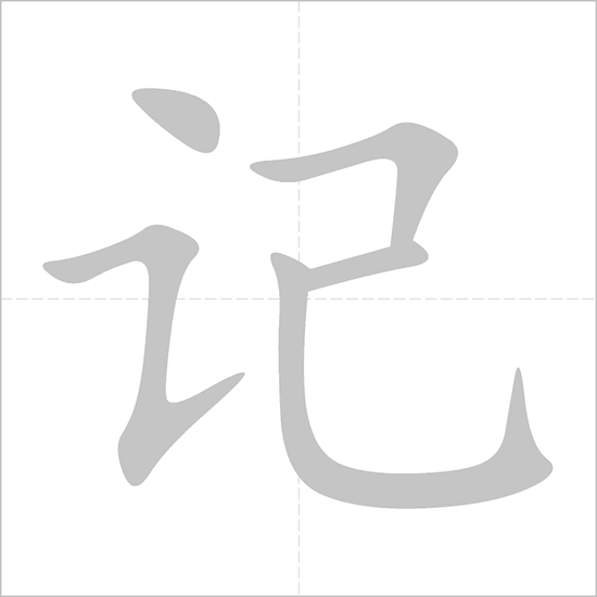 Giải nghĩa, hướng dẫn viết các nét - 记