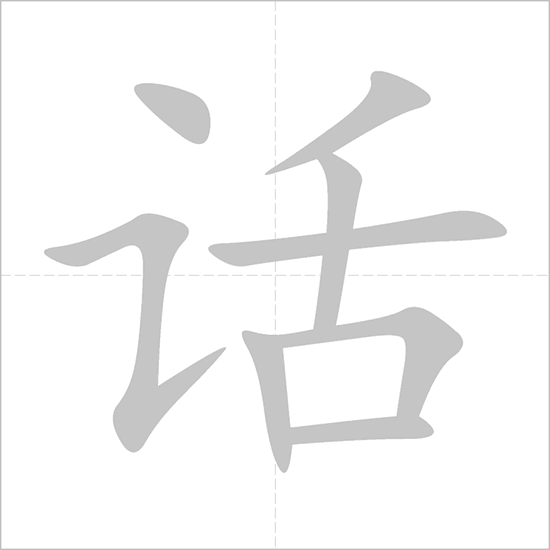 Giải nghĩa, hướng dẫn viết các nét - 话 Giải nghĩa, hướng dẫn viết các nét - 话