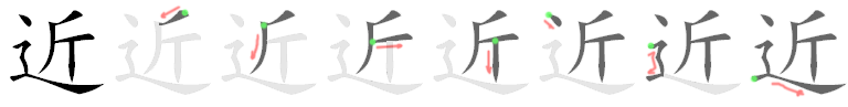Giải nghĩa, hướng dẫn viết các nét - 近