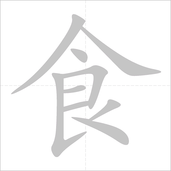 Giải nghĩa, hướng dẫn viết các nét - 食